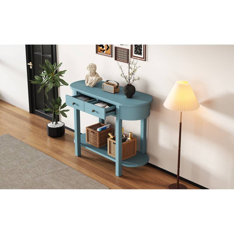 Elegant Retro Console Table with Curved Design