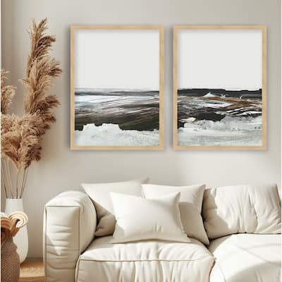 "Constantine Bay" Set of Two Framed Textured Wall Art - Multi-Color