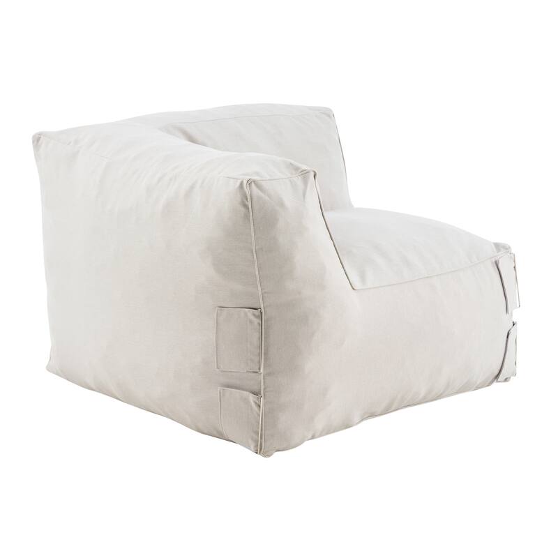 Christopher Knight Home - Nerissa 6-Piece Modular Outdoor/Indoor Bean Bag Sectional Sofa Set with Shredded Foam Filled & Ottoman