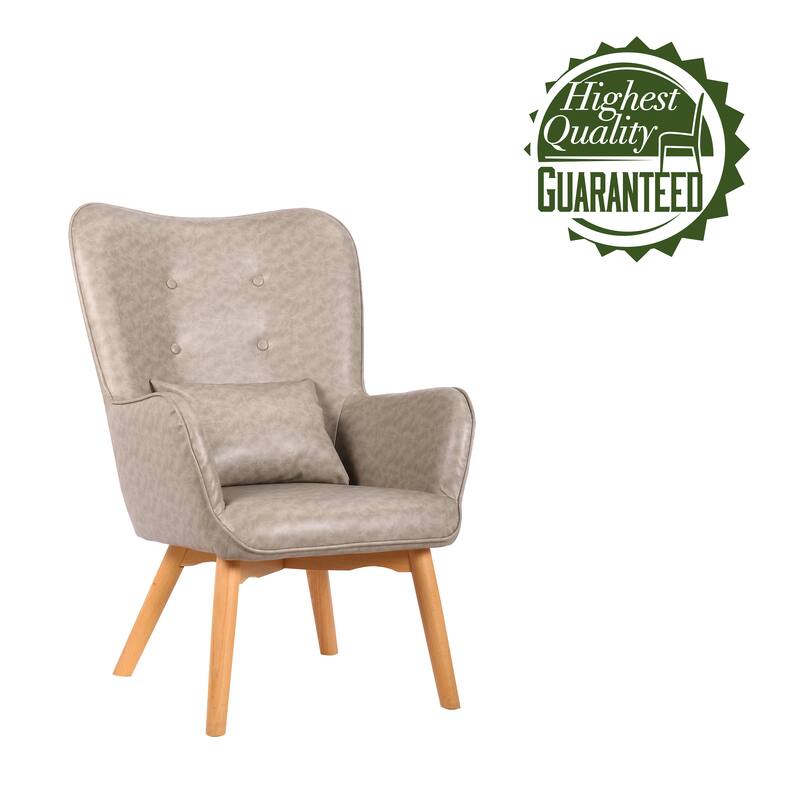Porthos Home Paco Leisure Accent Chair, PU Leather, Wingback Design