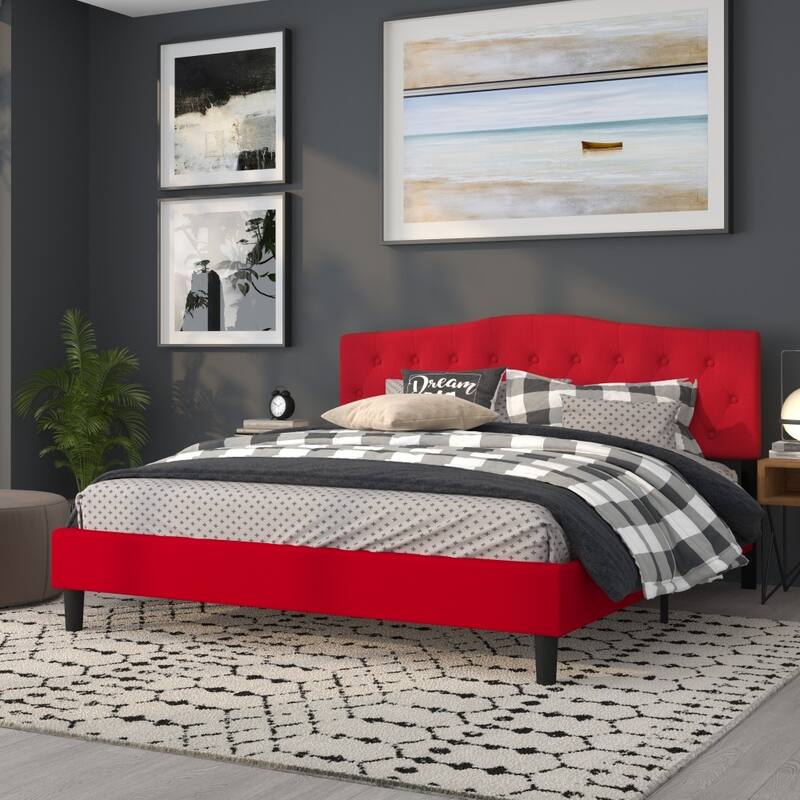 Arched Button Tufted Upholstered Headboard