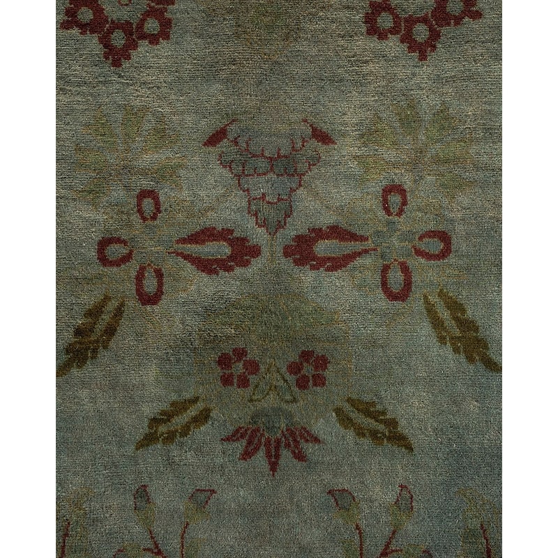 Overton Hand Knotted Wool Vintage Inspired Modern Contemporary Overdyed Gray Area Rug - 8' 1" x 10' 5"