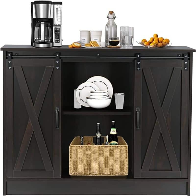 Buffet Cabinet - 15.7"D x 42"W x 32"H - Dark Brown