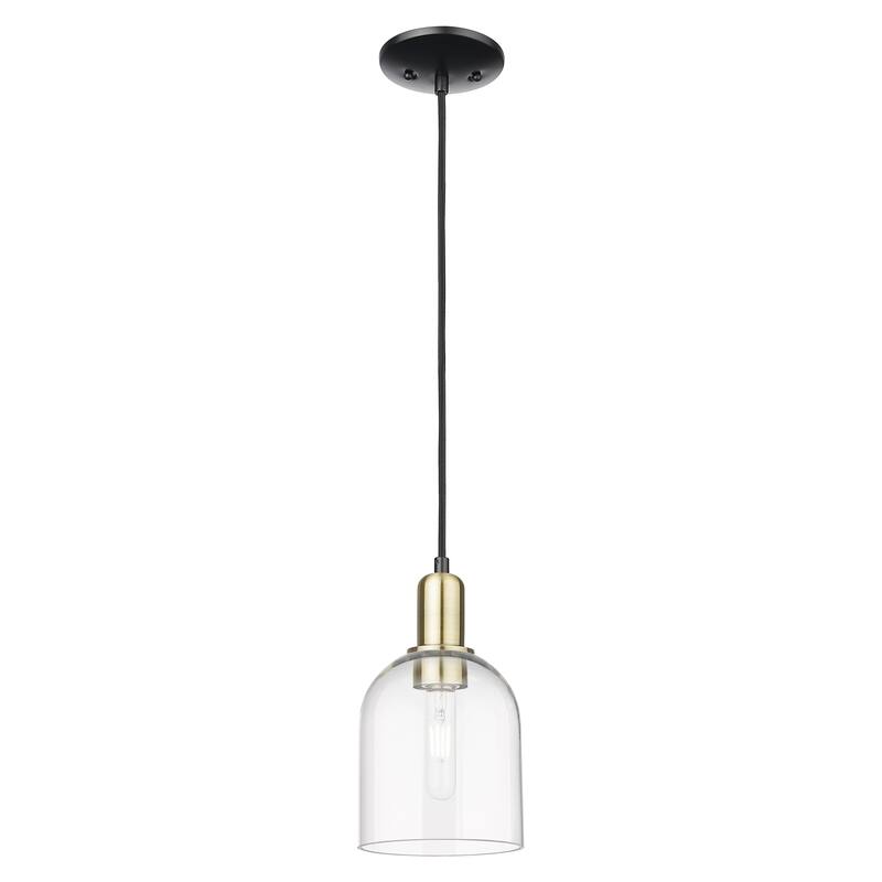 Innovations Lighting Endless Possibilities Arcadia - Bella - 1 Light 6" Cord Hung Mini Pendant - Clear/Black Antique Brass