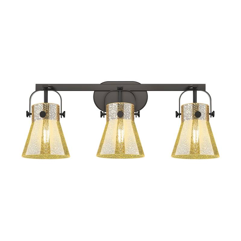 Innovations Lighting 423-3W-11-27 Pilaster II Cone Vanity Pilaster II - Matte Black / Mercury