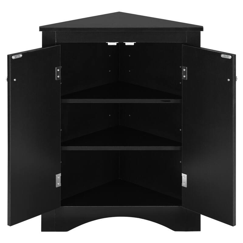 Triangle Bathroom Freestanding Storage Cabinet with Adjustable Shelves
