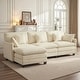 preview thumbnail 34 of 66, MCombo 111.8'' Modular Sectional Sofa Couch with Reversible Ottoman for Living Room, L Shaped Sofa, FSC Certified Single Ottoman - Beige