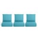 preview thumbnail 16 of 103, Pocassy 22"x24"x6" Thick Cushions Pillows Indoor & Outdoor Cushion 3 Set Seat & Back Cushion - Light Blue Cushion
