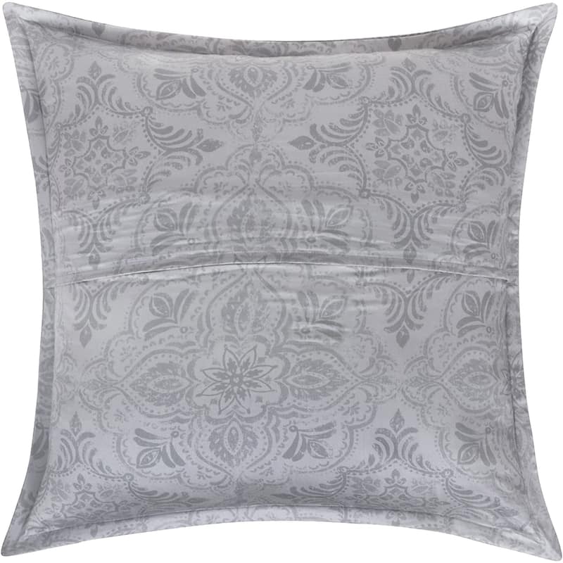 Delara GOTS Certified 100% Organic Cotton 2 Inch Flange Euro Sham Set of 2, 26"X26", Gilliam Grey