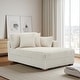 preview thumbnail 99 of 150, 42" W Plush Corduroy Upholstered Chaise Lounge Sleeper for Living Chaise&2 Pillows-Right Facing - White