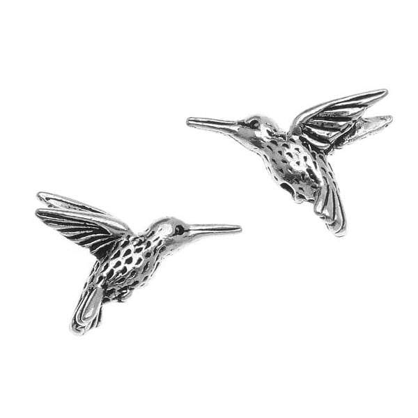 TierraCast Fine Silver Plated Pewter Hummingbird Beads 13mm (2)