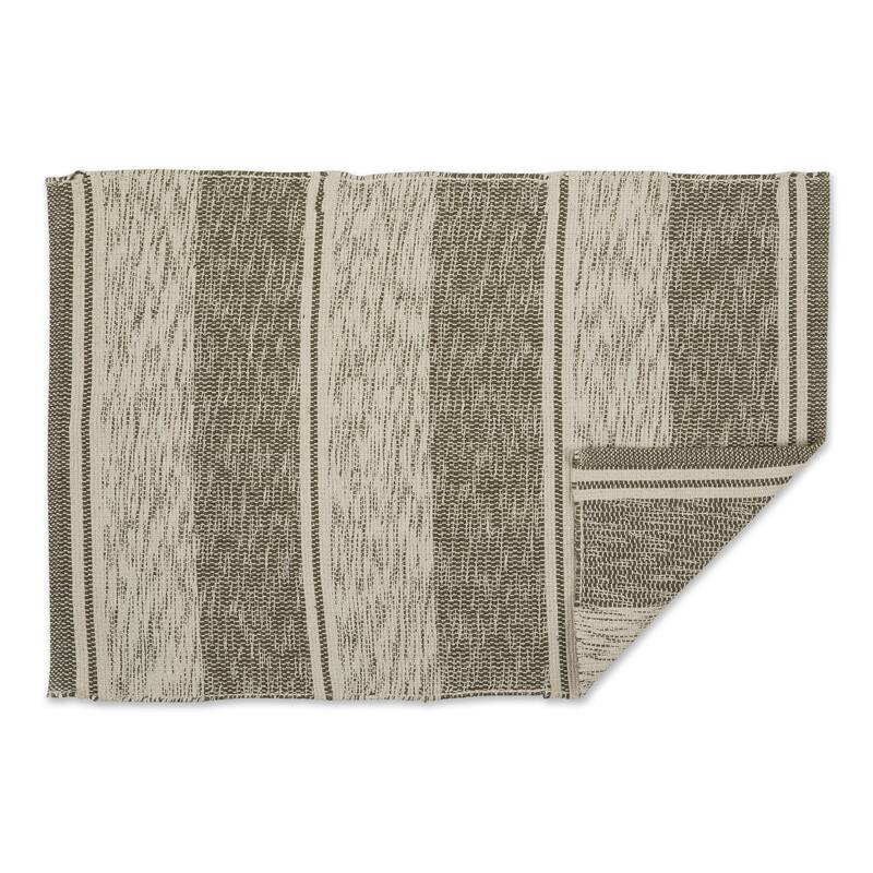 DII French Blue Variegated Plaid Recycled Yarn Rug (Set of 2) - Big