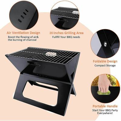 Portable BBQ Folding Charcoal Grill - 50.00"L*35.00"W*150.00"H