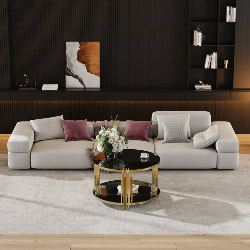 Modern Brown Glass Coffee Table