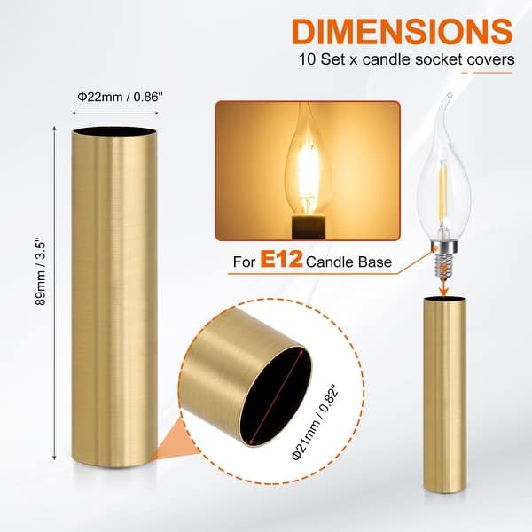 dimension image slide 47 of 102, Metal Chandelier Socket Sleeves Insulation Heat Shrinkable
