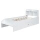 preview thumbnail 46 of 55, Solid Wood Platform Bed Frame Imitate Bridge Design Drawers