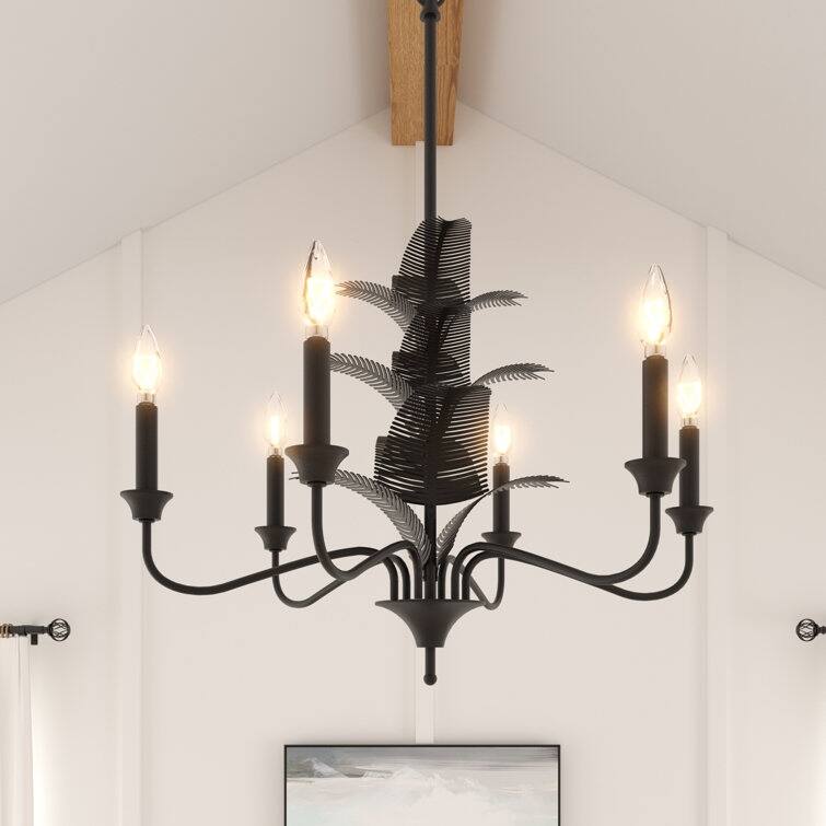Acroma 6 - Light Steel Dimmable Classic/Tradition Chandelier - Matte Black