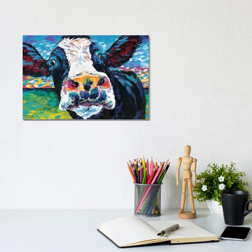 iCanvas "Curious Cow II" by Carolee Vitaletti Canvas Print