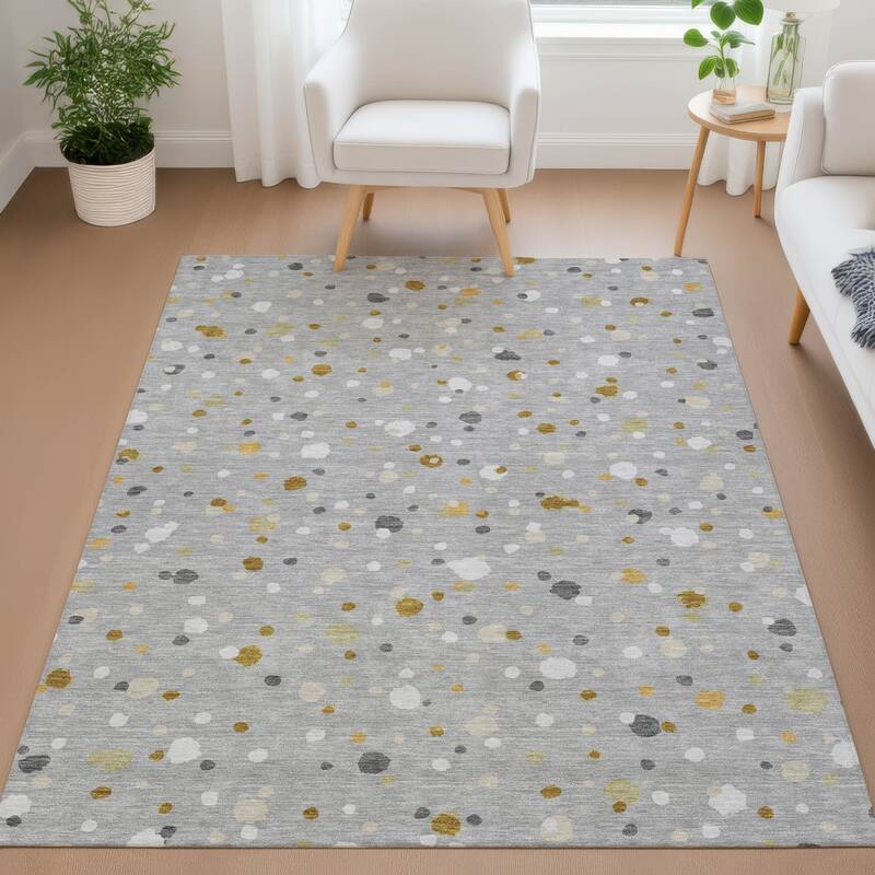 Machine Washable Indoor/ Outdoor Contemporary Sheinelle Chantille Rug