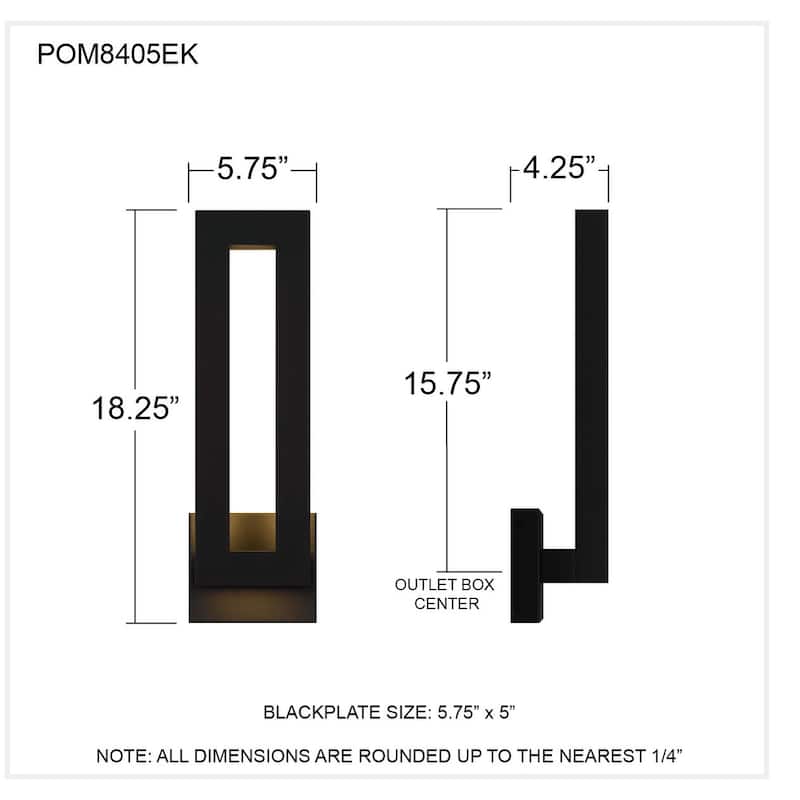 Pompeii Integrated LED Earth Black Outdoor Wall Lantern