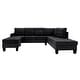 preview thumbnail 21 of 23, Reversible 3-piece Microfiber Suede Sectional Sofa with Ottoman