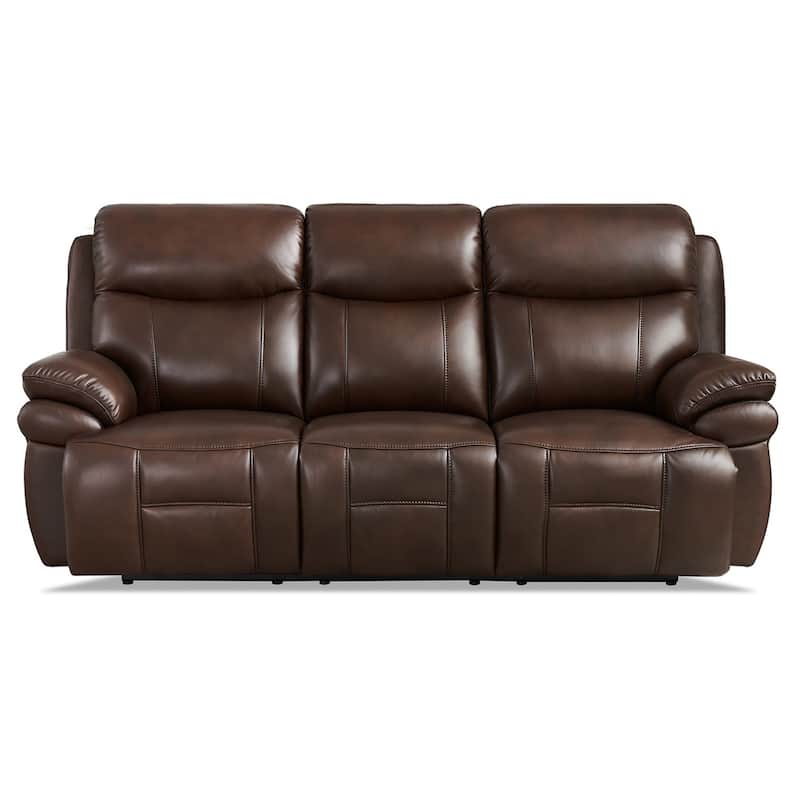 Hydeline Springdale Zero Gravity Power Recline and Headrest Top Grain Leather Sofa