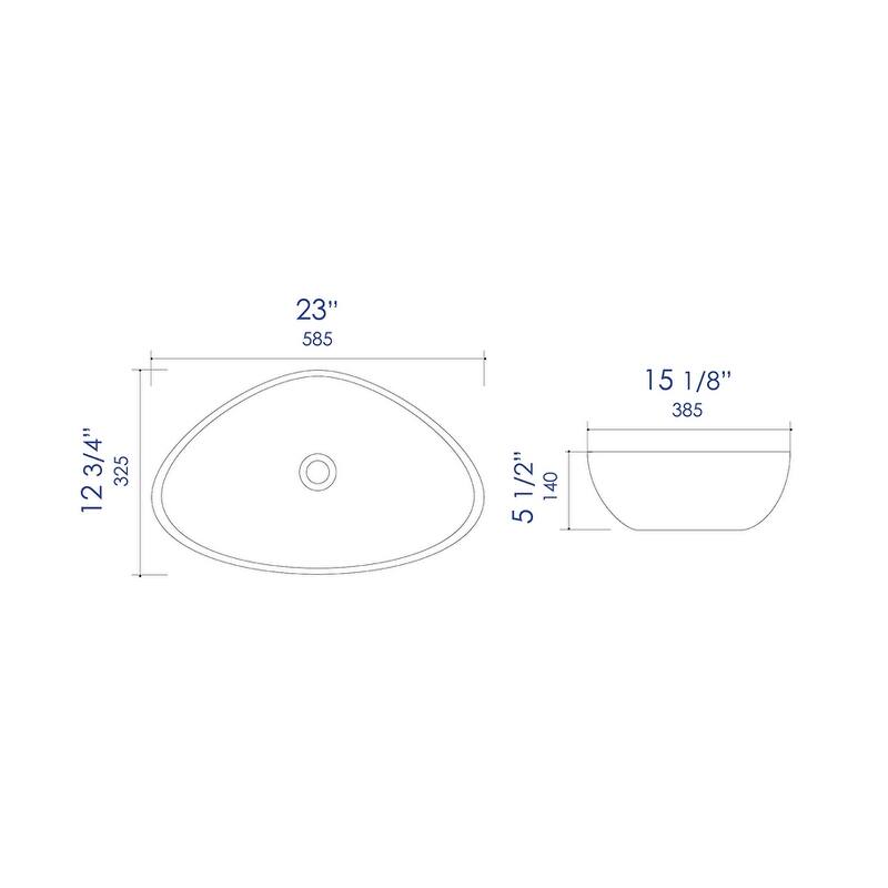 ALFI brand White 23" Fancy Above Mount Ceramic Sink