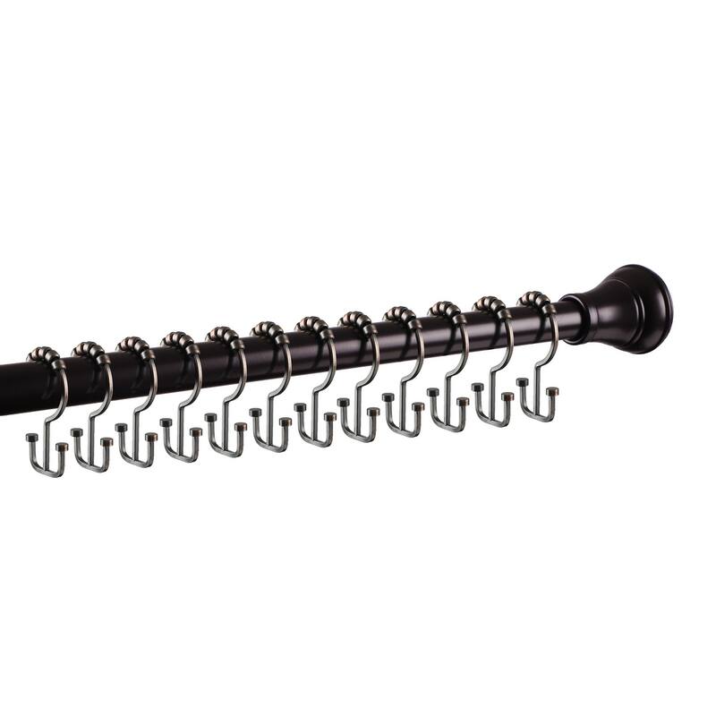 Utopia Alley Deco Flat Double Roller Shower Curtain Hooks, Oil Rubbed Bronze - Oil Rubbed Bronze