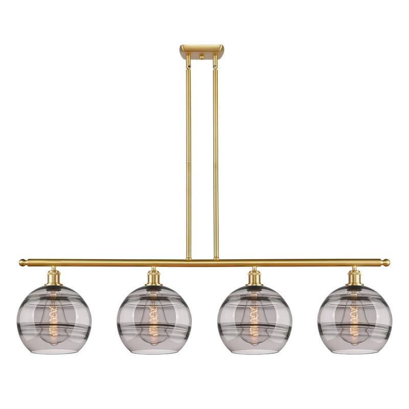Innovations Lighting 516-4I-12-48 Rochester Linear Rochester 4 Light - Satin Gold / Smoked