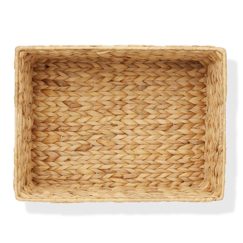 Water Hyacinth Pantry Storage Basket Organizer Bins
