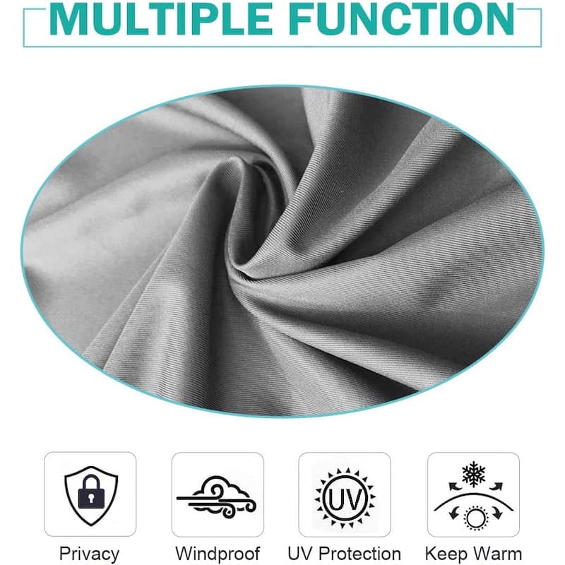 DCP Outdoor Thermal Tab Top Blackout Curtain Single Curtain Panel,Grey