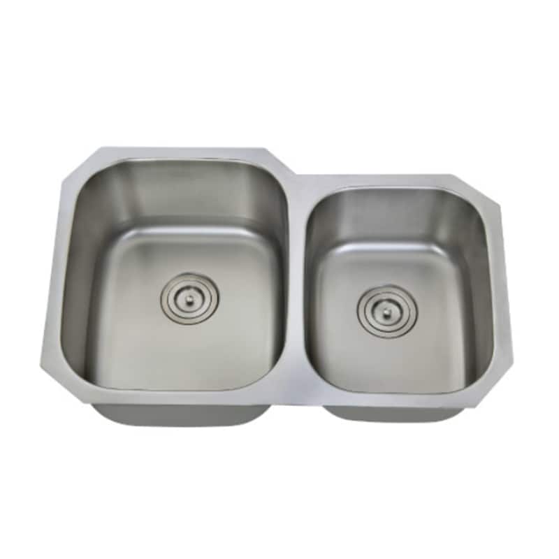 CB HOME 31" Classic Undermount Double Bowl Kitchen Sink, Undercounter 60/40 Big Bowl & Small Bowl Stainless Steel Sink Kitchen