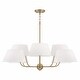 preview thumbnail 1 of 4, Welsley 8-light Aged Brass Chandelier w/ White Fabric Shade