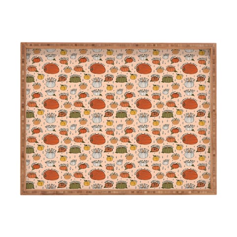 Deny Designs Doodle By Meg Types of Pumpkins Print Sustainable Rectangular Tray