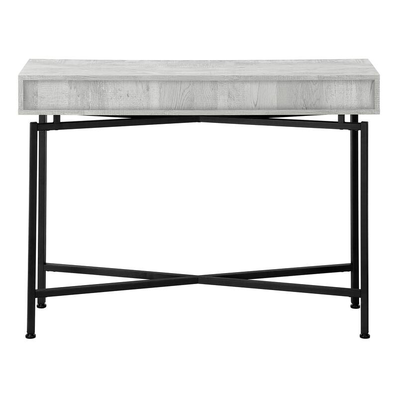 HomeRoots 43" Gray And Black Cross Leg Console Table - 42.50 in. x 32.50 in. x 12.00 in.