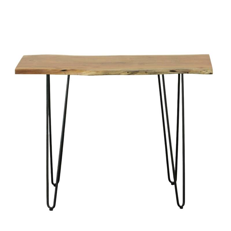 Wooden Top Console Table with Hairpin Legs - 40"
