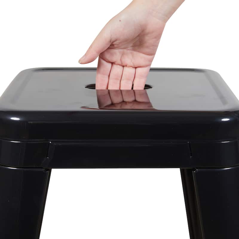 AC Pacific 30 Inch Industrial Stackable Metal BarStools Set of 2