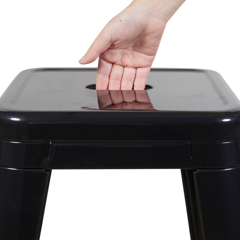 AC Pacific 30 Inch Industrial Stackable Metal BarStools Set of 4