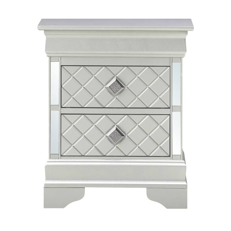 Verona Mirrored Wood 2-drawer Nightstand