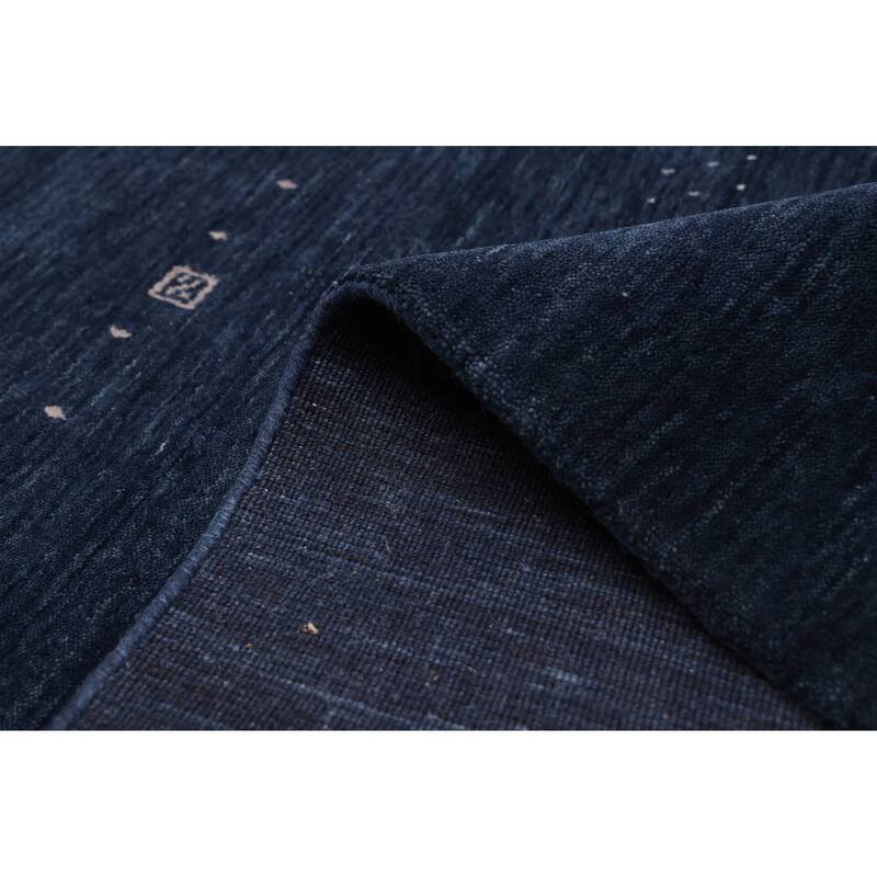 ECARPETGALLERY Hand Loomed Kashkuli Gabbeh Navy Wool Rug - 5'6 x 8'0