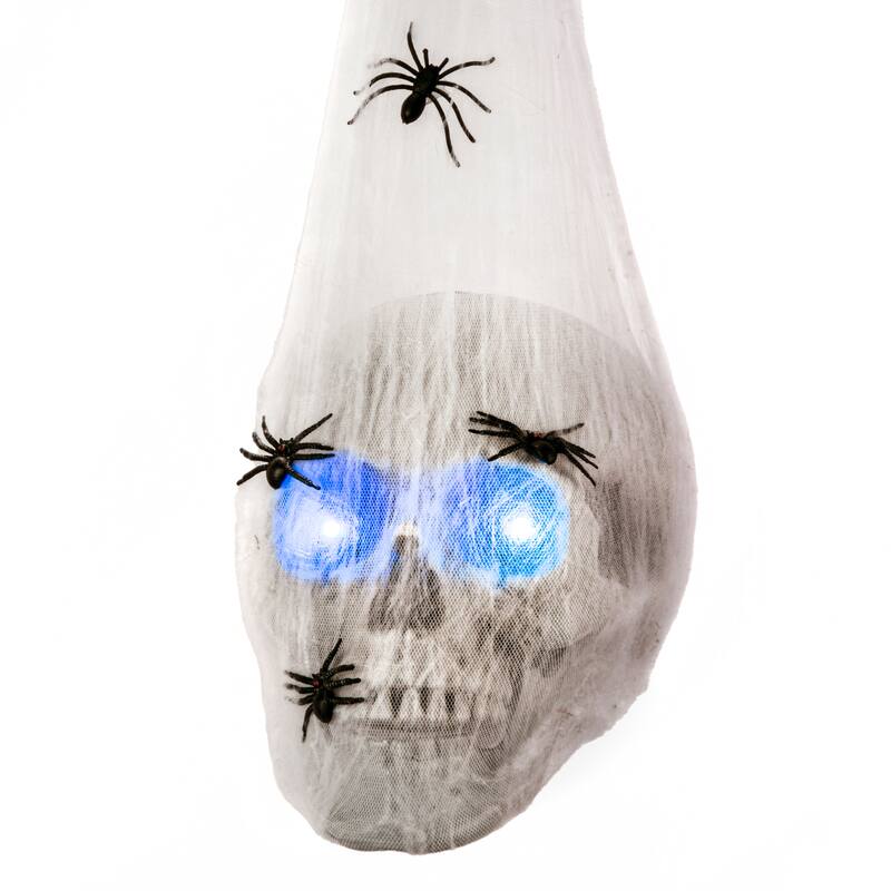 National Tree Company Halloween Pre Lit Artificial Tree Decoration, Black, Moon Shaped, LED Lights, Battery Operated, 6 Feet