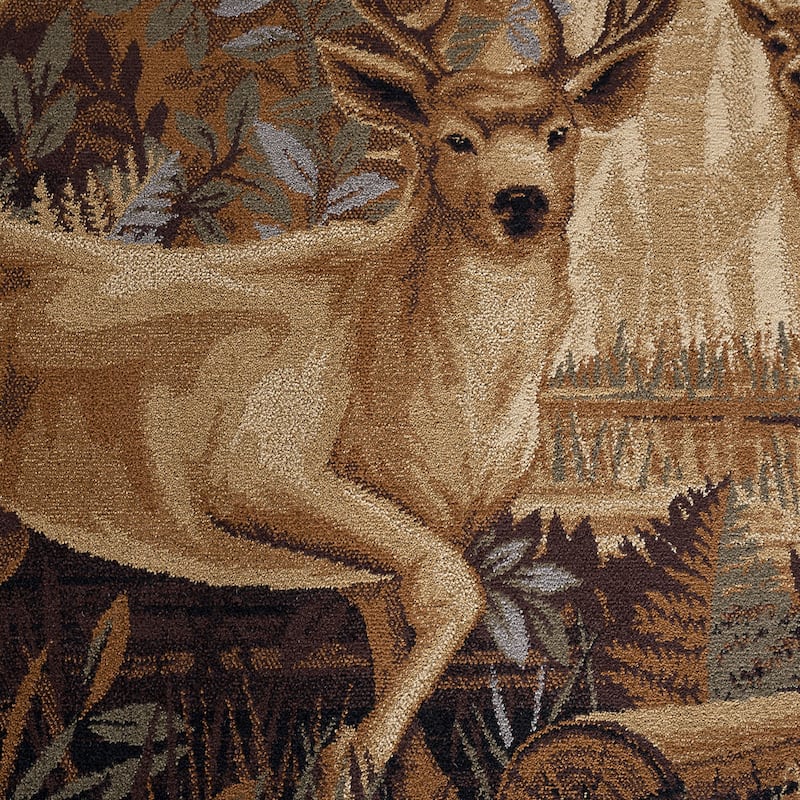 Natural Lodge Novelty Graphic Indoor Area Rug
