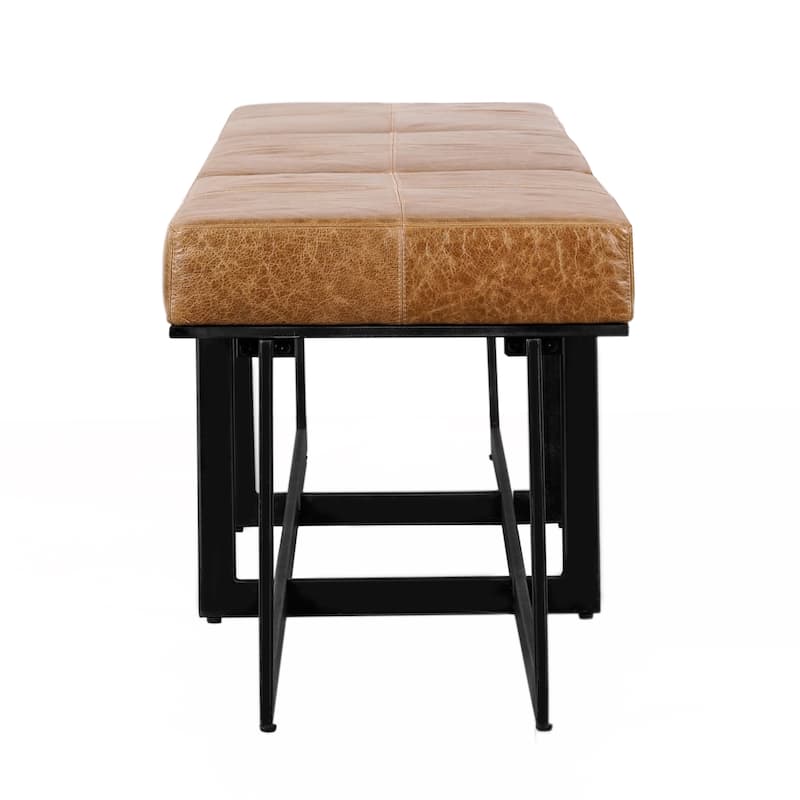 Classic Home Calvin Leather Narrow Bench - 62Wx16Dx18H