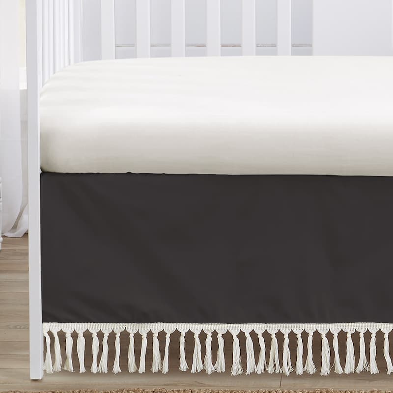 Sweet Jojo Designs Boho Wildflower Vintage Floral Girl 4p Nursery Crib Bedding Set Black Orange Bohemian Farmhouse Cottagecore