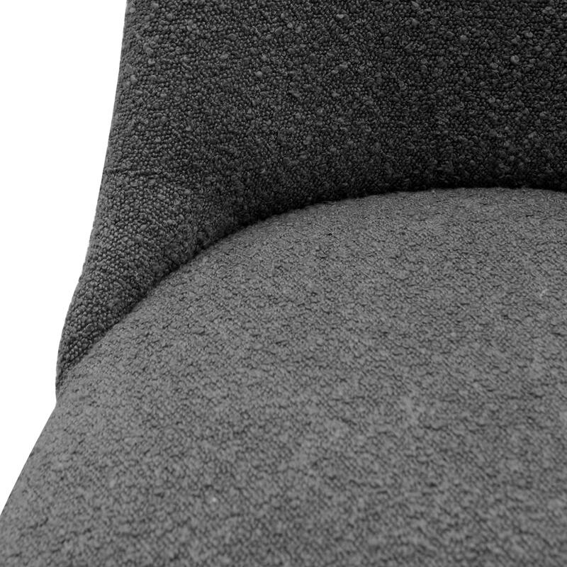 Boucle Polyester Upholstered Swivel Counter Stool Foot Glides (Set of