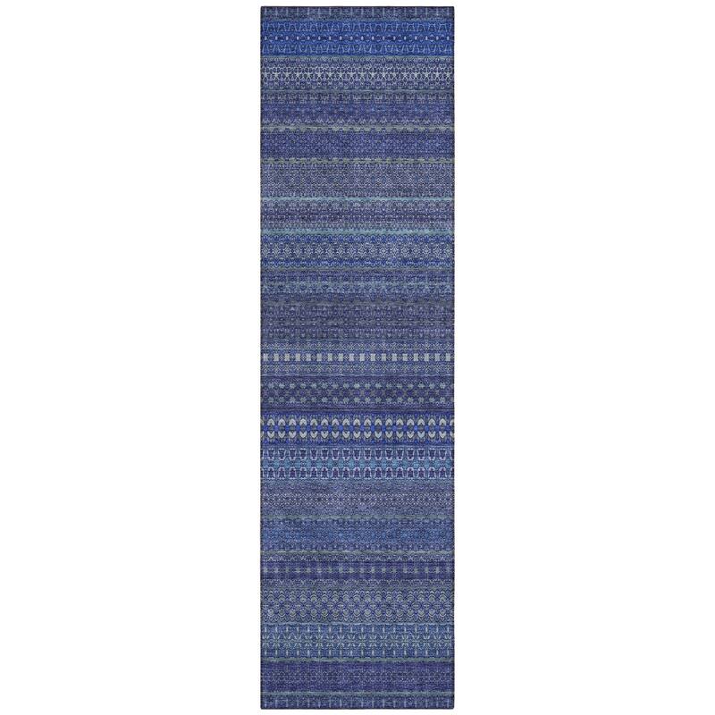 Rana Stripe Weather Resistant Blended Style Runner Outdoor Rug
