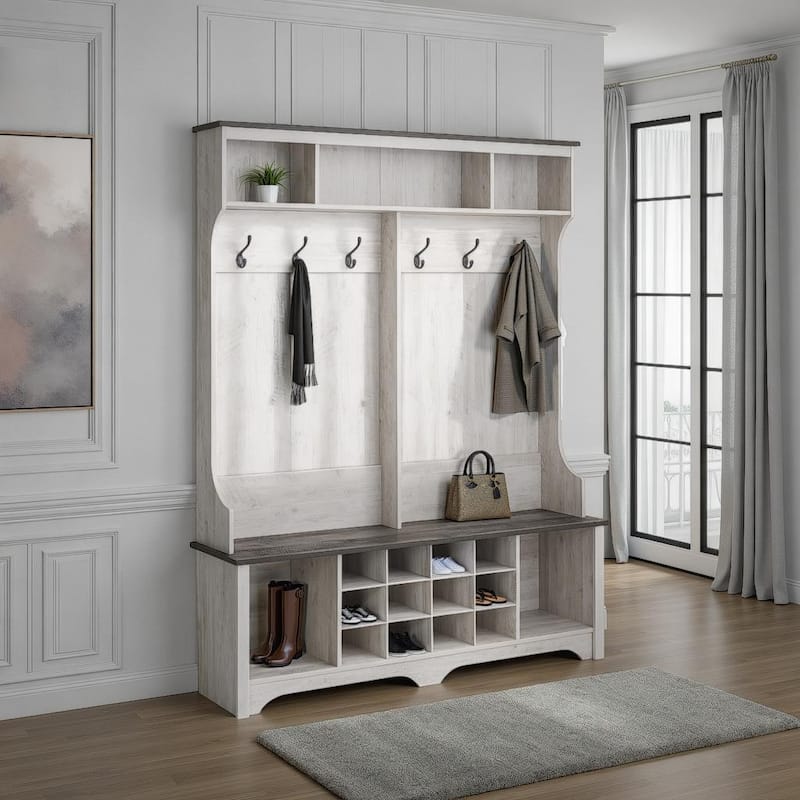 Prepac Rustic Ridge Entryway Cabinet 15.5" D x 60" W x 77" H - 60 in W x 77 in H x 15.5 in D