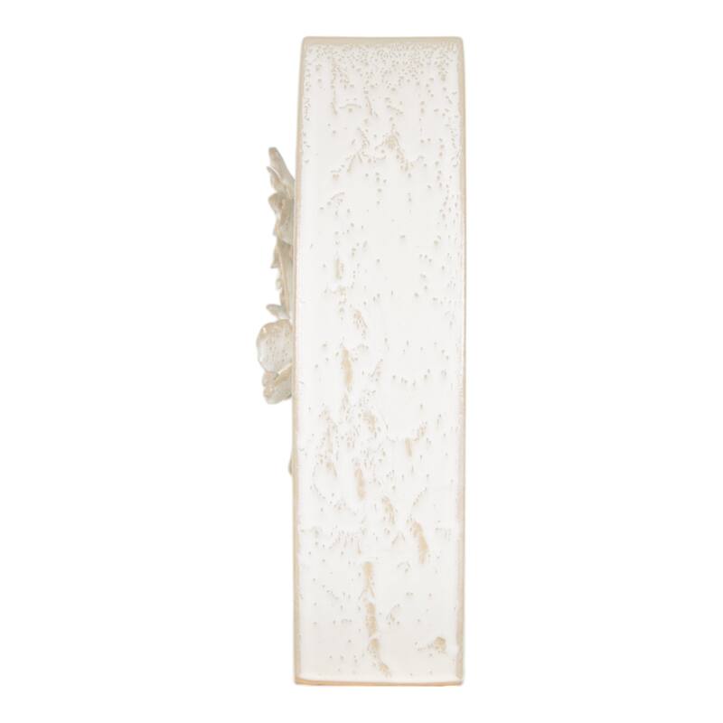 Ceramic Earthenware Textured Vase with Tapered Rim and Organic Pattern