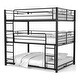 preview thumbnail 7 of 8, Cody Contemporary Black Metal Triple Decker Bunk Bed with 2 Ladder by Furniture of America