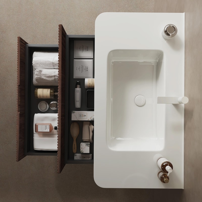 Modern Wall-Mounted Bathroom Vanity with Sink